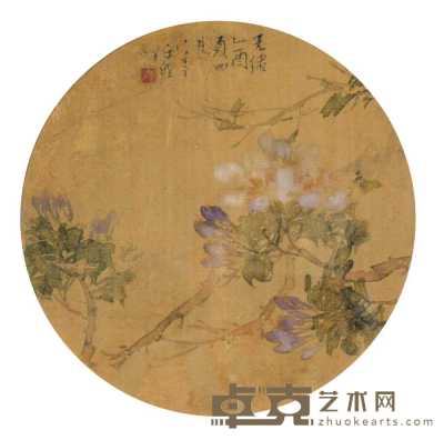 任伯年 乙酉年（1885年）作 花卉 镜心 121cm